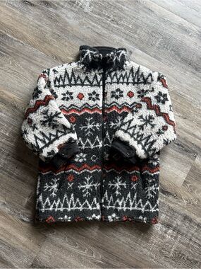 🧸 Distinctive of England | Sherpa Charcoal Grey & White Winter Jacket